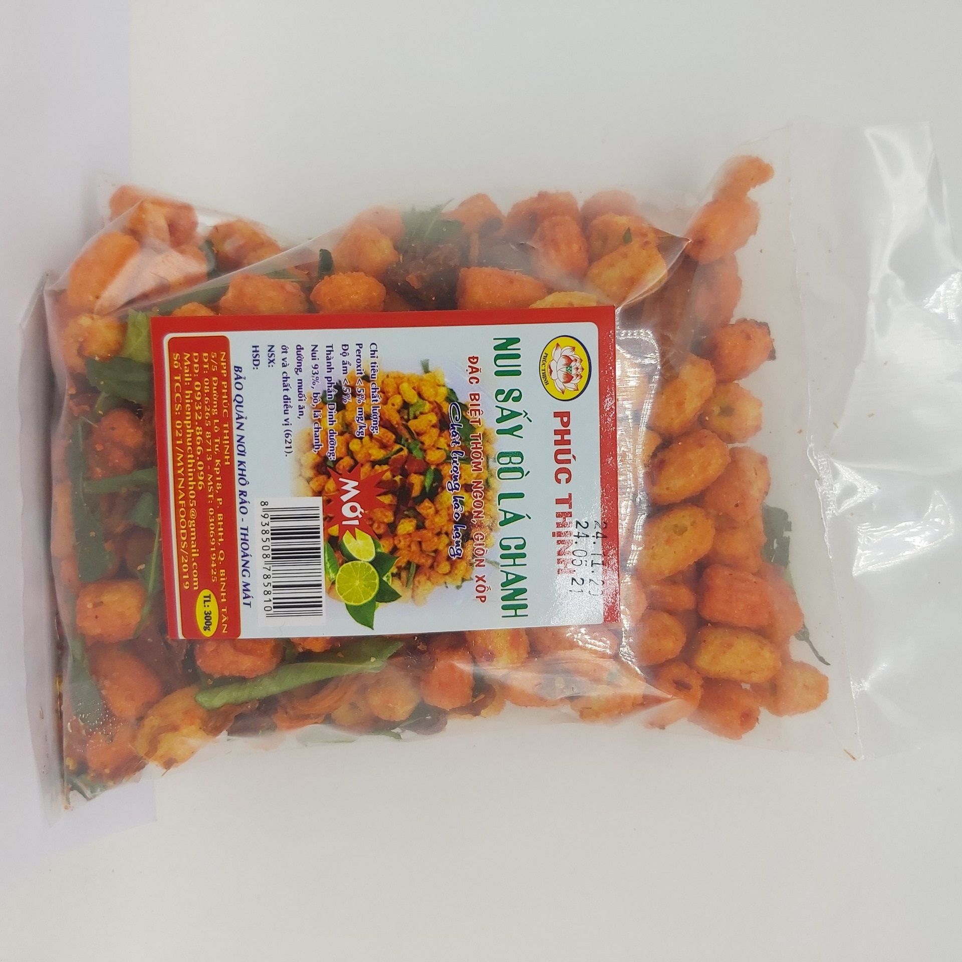 NUI SẤY BÒ LÁ CHANH 300G