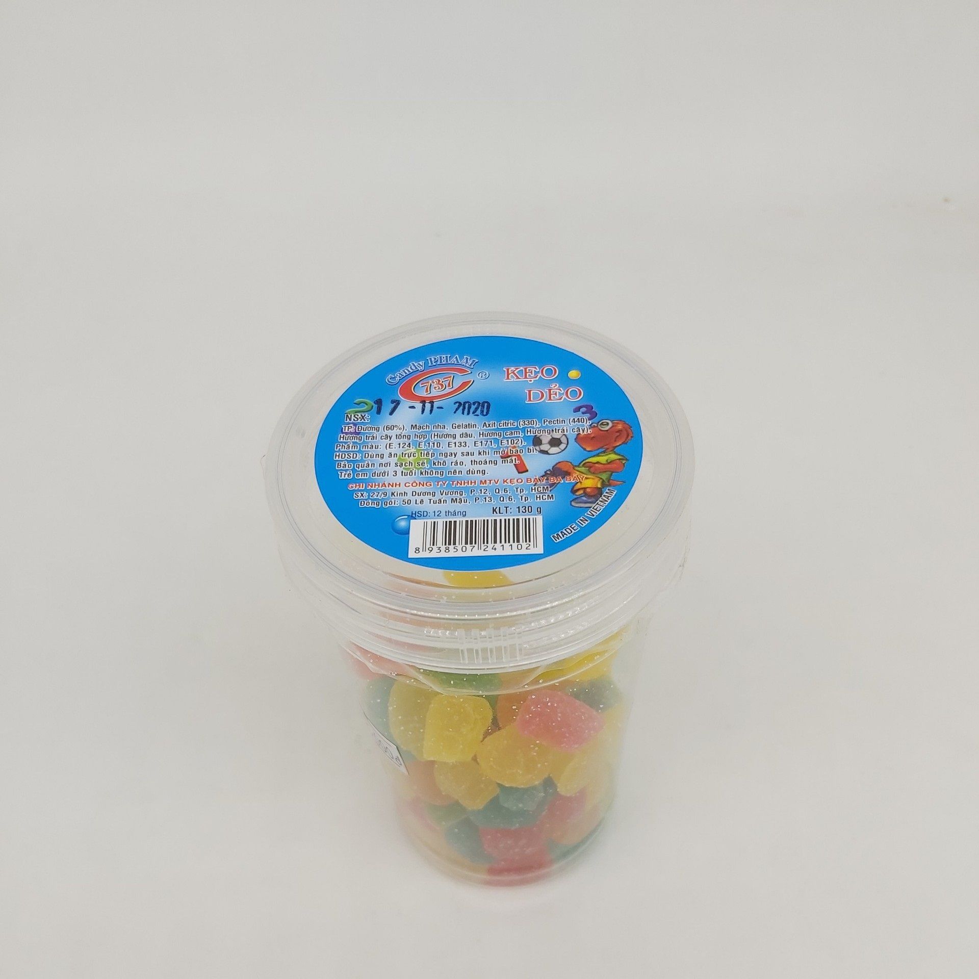 Kẹo dẻo hủ bí, chuông ly, trái cây lớn 130g