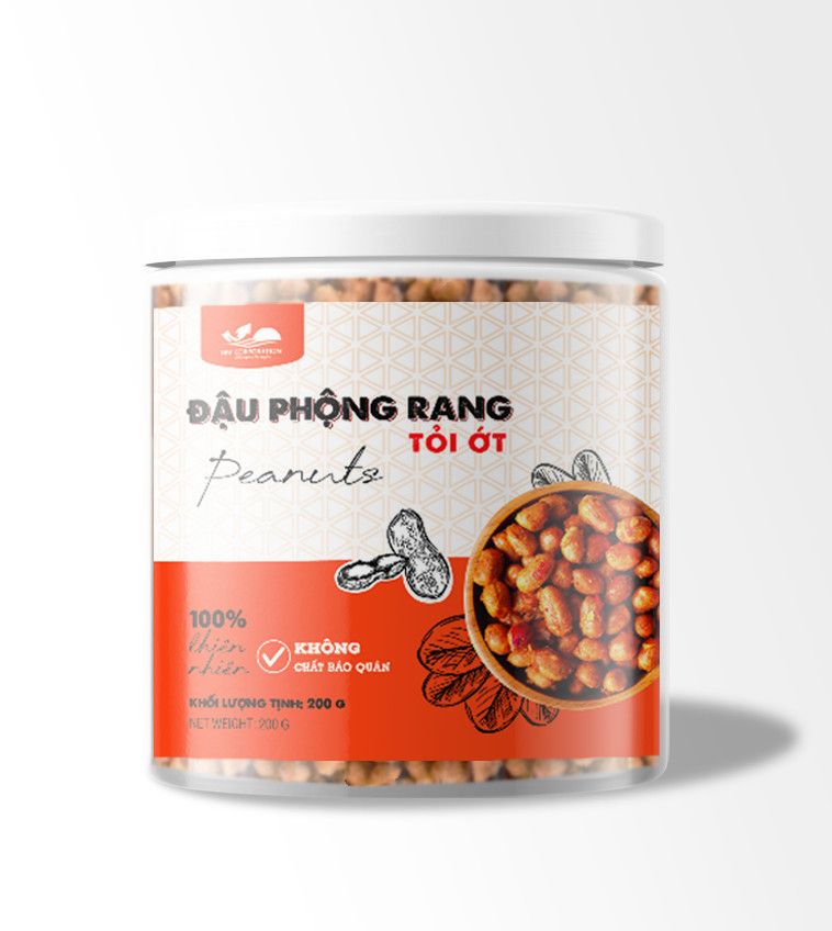 Đậu Phộng Rang Tỏi Ớt - Hủ 200g - HM Corporation