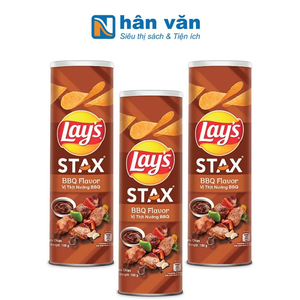 Snack Lays Stax Khoai Vị Thịt Nướng BBQ 155gr