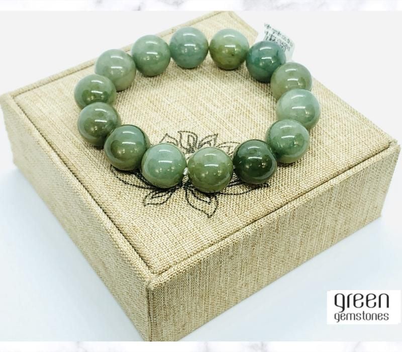 VÒNG CẨM THẠCH XANH LÝ HẠT TRÒN (ĐỦ SIZE)