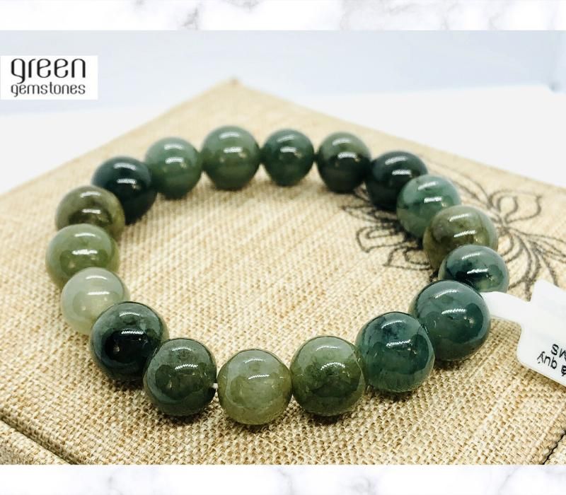VÒNG CẨM THẠCH XANH LÝ HẠT TRÒN (ĐỦ SIZE)