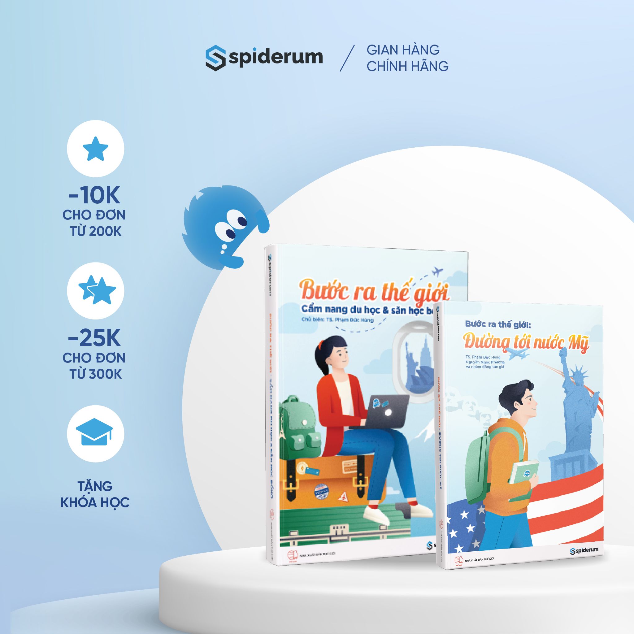 Sách - Combo Bước Ra Thế Giới: Cẩm Nang Du Học Và Săn Học Bổng và Đường Tới Nước Mỹ - TS. Phạm Đức Hùng