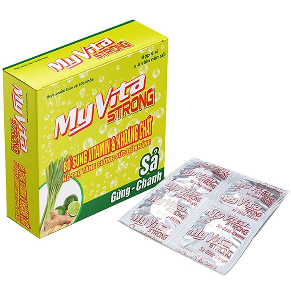 Viên sủi MyVita Strong vị sả gừng chanh bổ sung Vitamin và khoáng chất (4 viên)