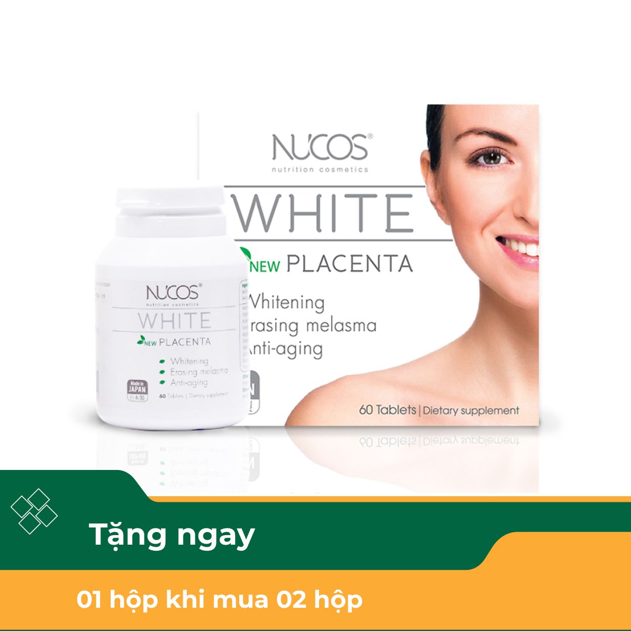 Viên uống Nucos White hỗ trợ trắng da, giảm nám (Hộp 60 viên)