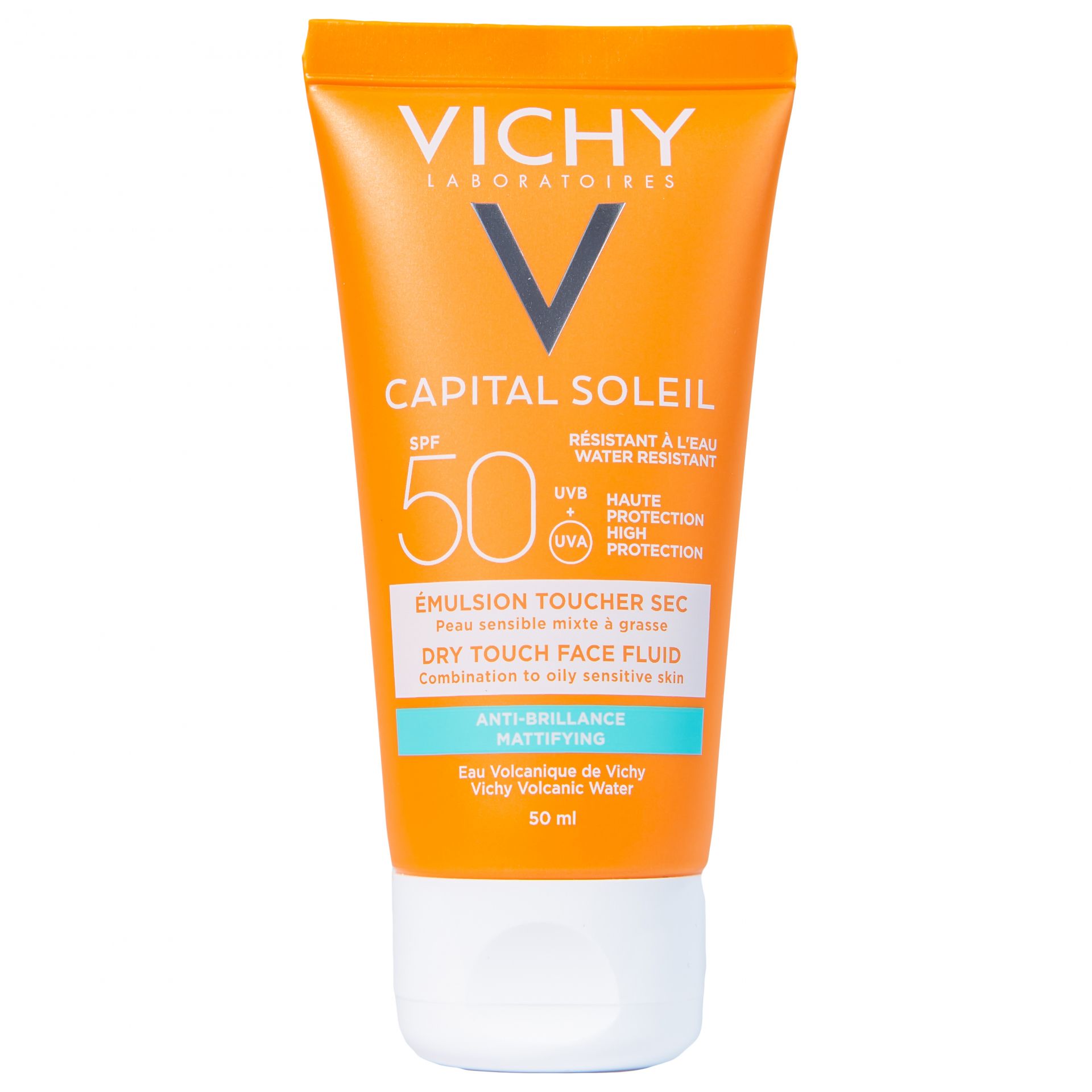 Kem chống nắng Vichy Capital Soleil Dry Touch Face Fluid SPF50 UVA+UVB mờ đốm nâu, chống lão hóa (50ml)