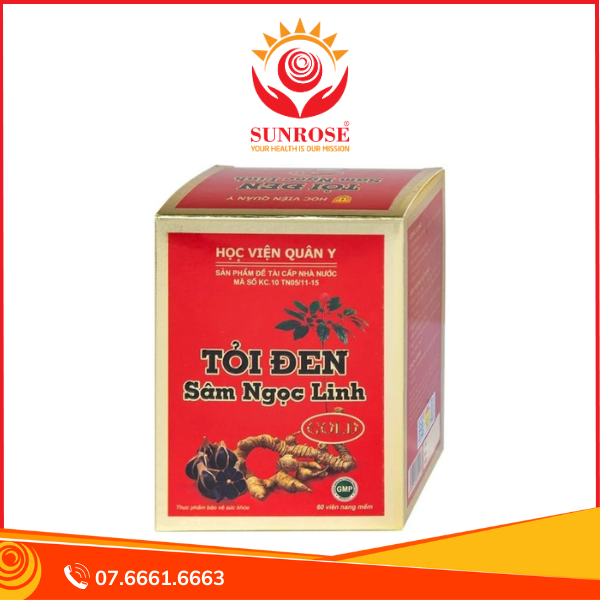 Thực phẩm bảo vệ sức khỏe tỏi đen Sâm Ngọc Linh Gold (60 viên