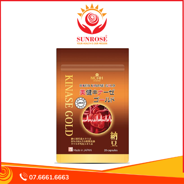 Biken Kinase Gold - Viên uống phòng ngừa và hỗ trợ điều trị đột quỵ Nhật Bản, Gói 20 viên