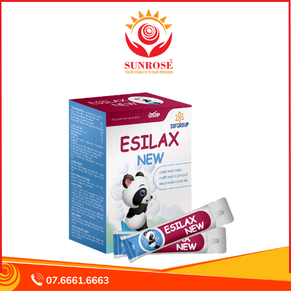 Esilax New gói uống Tpbvsk - Hỗ trợ tiêu hóa, táo bón, Hàng chuẩn Việt Nam, Hộp 20 gói.