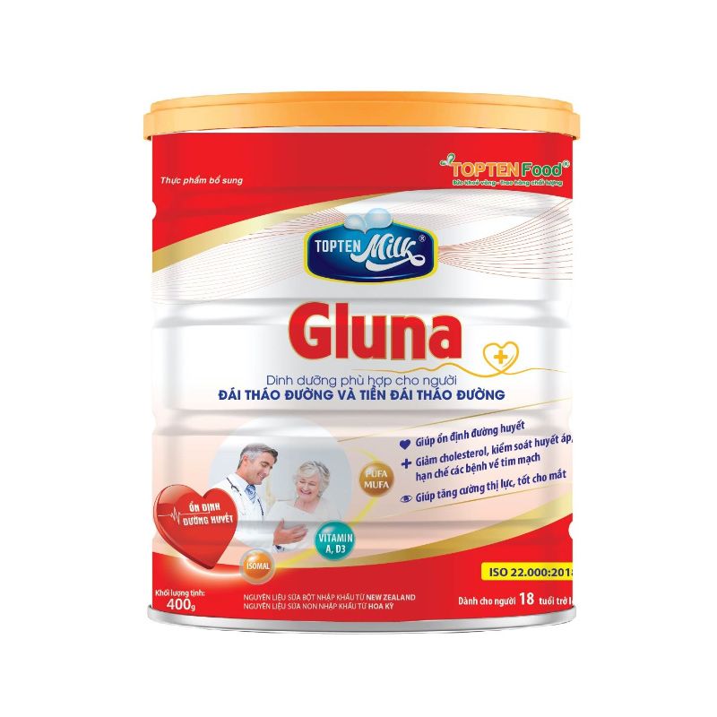 Sữa Bột Gluna Hỗ Trợ Cải Thiện & Ổn Định Đường Huyết Hộp 800g