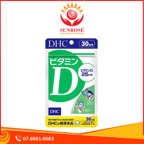 Viên uống Vitamin D DHC - Hỗ trợ bổ sung vitamin D3 giúp hấp thu canxi 30 ngày - 30 viên