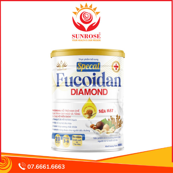 SPECAL FUCOIDAN DIAMOND - Sữa hạt Hỗ trợ hạn chế quá trình oxy hóa và Phòng ngừa ung thư, Lon 400g