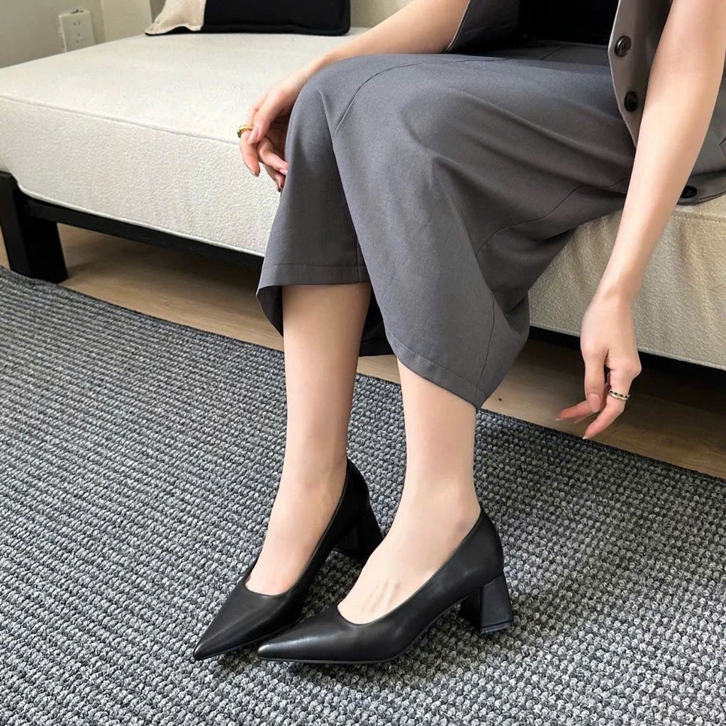 Giày Cao Gót 5 Phân Da Thật QCCC M058-006