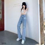  Quần Jeans Nữ In Chữ Q8008 