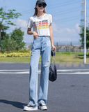  Quần Jeans Nữ In Chữ Q8008 