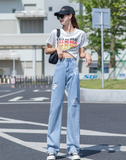  Quần Jeans Nữ In Chữ Q8008 