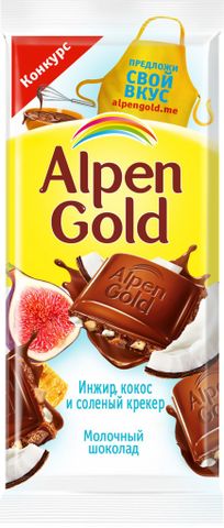 Socola Thanh Alpen Gold Dừa, Sung, Bánh Mặn Của Nga