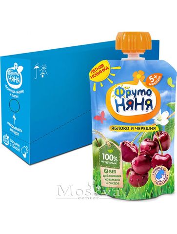 Hoa Quả Nghiền Fruto Táo Cherry 90G Dành Cho Trẻ Từ 5 Tháng Tuổi