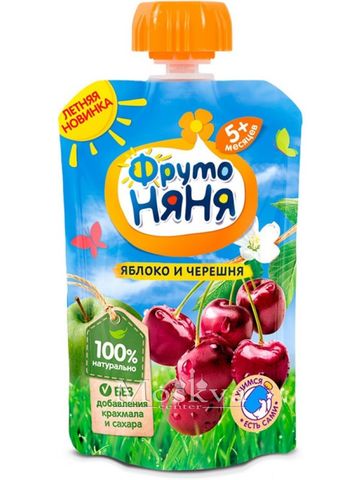 Hoa Quả Nghiền Fruto Táo Cherry 90G Dành Cho Trẻ Từ 5 Tháng Tuổi