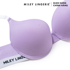 Bộ Đồ Lót Áo Cotton Có Gọng Đệm Vừa Nâng Ngực Lưng Logo Và Quần Lưng Chéo Đồng Bộ Miley Lingerie