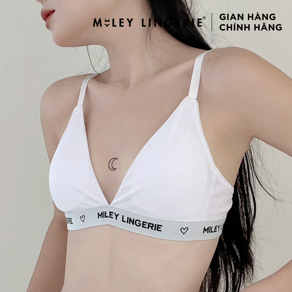 Bộ Đồ Lót Áo Có Đệm Mút Mỏng Và Quần Lưng Chéo Vải Cotton Tự Nhiên BeingMe Dust Star Miley Lingerie