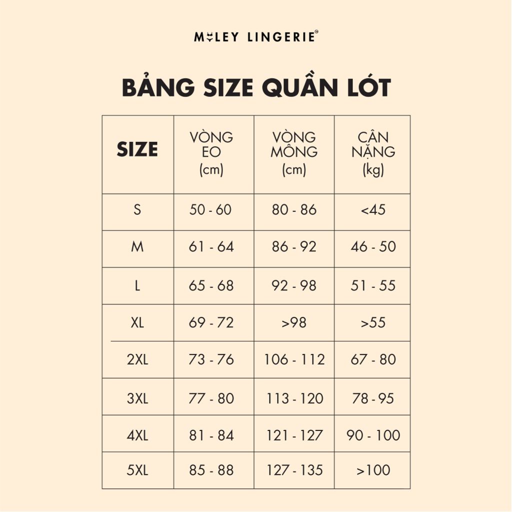 Combo 5 Quần Lót Nữ Miley Lingerie Vải Sợi Thiên Nhiên Cao Cấp Bamboo Miley Nature FBS0201