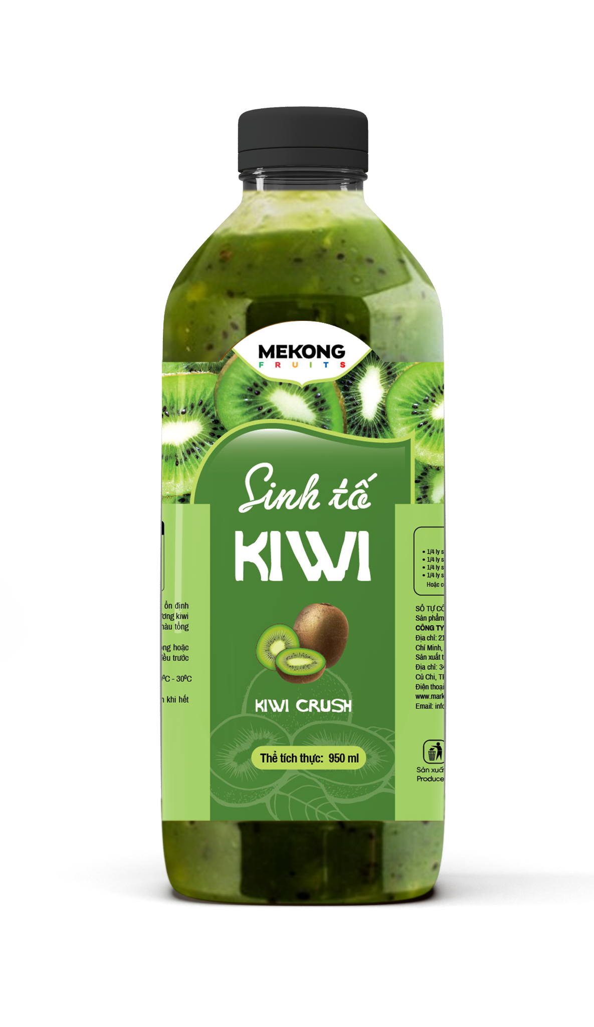  SINH TỐ TRÁI CÂY VỊ KIWI - GANAFARM FRUIT CRUSH (950ML) 