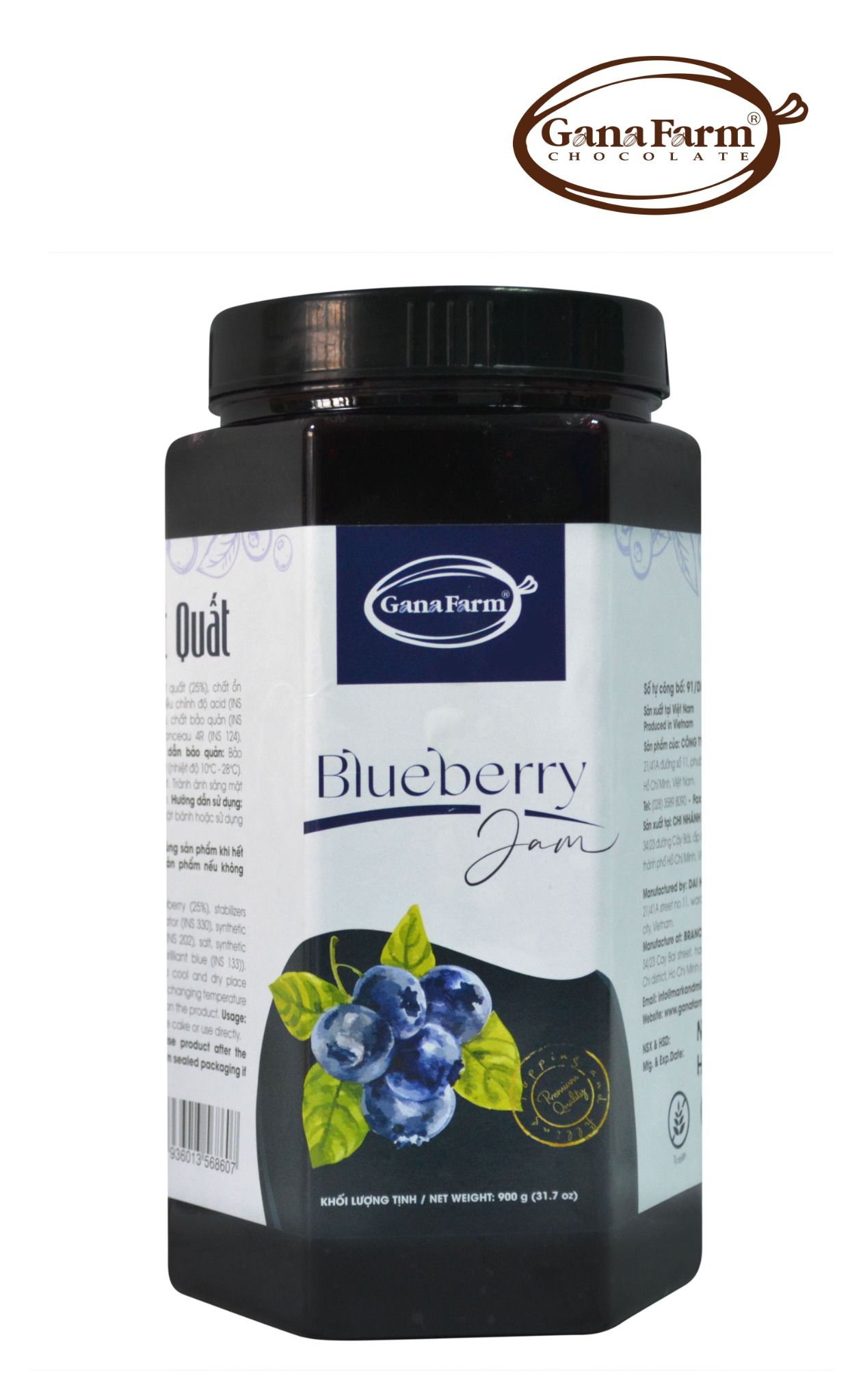  MỨT VIỆT QUẤT GANAFARM - BLUEBERRY JAM (900g) 