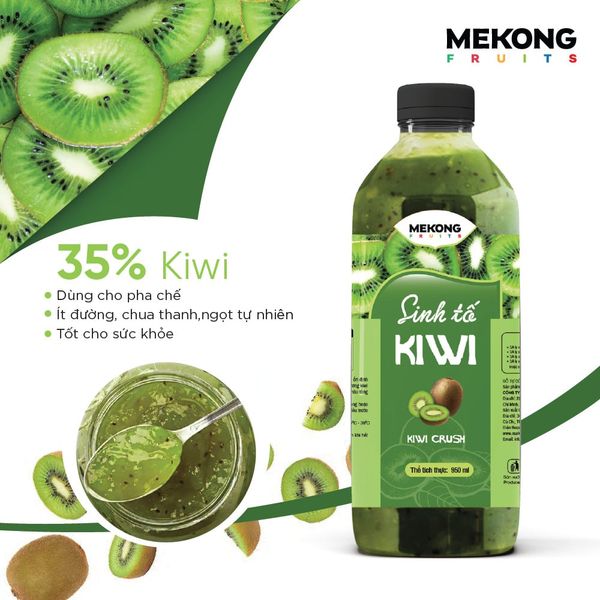  SINH TỐ TRÁI CÂY VỊ KIWI - GANAFARM FRUIT CRUSH (950ML) 