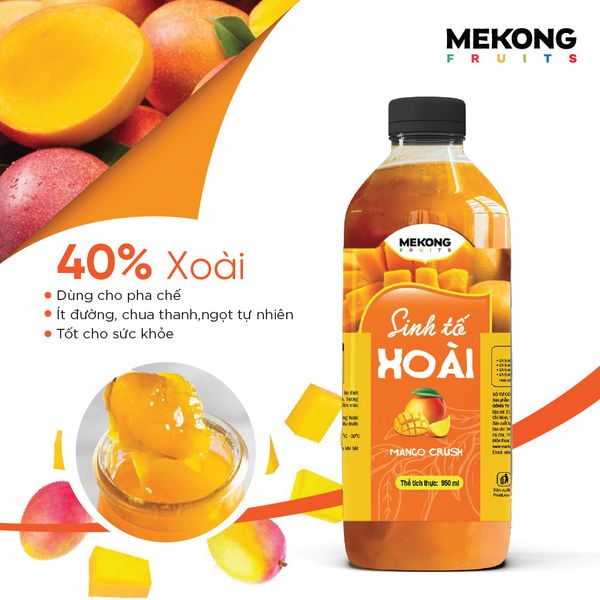  SINH TỐ TRÁI CÂY VỊ XOÀI - GANAFARM FRUIT CRUSH (950ML) 