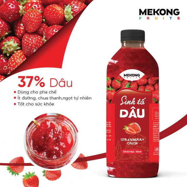  SINH TỐ TRÁI CÂY VỊ DÂU - GANAFARM FRUIT CRUSH (950ML) 