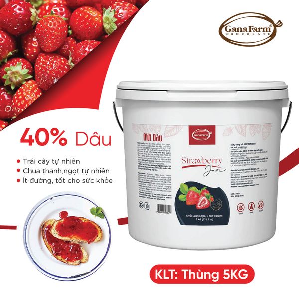  MỨT DÂU GANAFARM - STRAWBERRY JAM (5KG) 