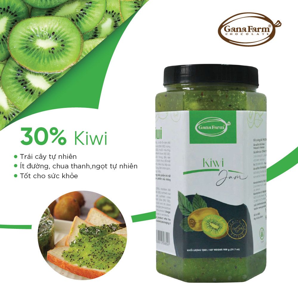  MỨT KIWI GANAFARM - KIWI JAM (900g) 