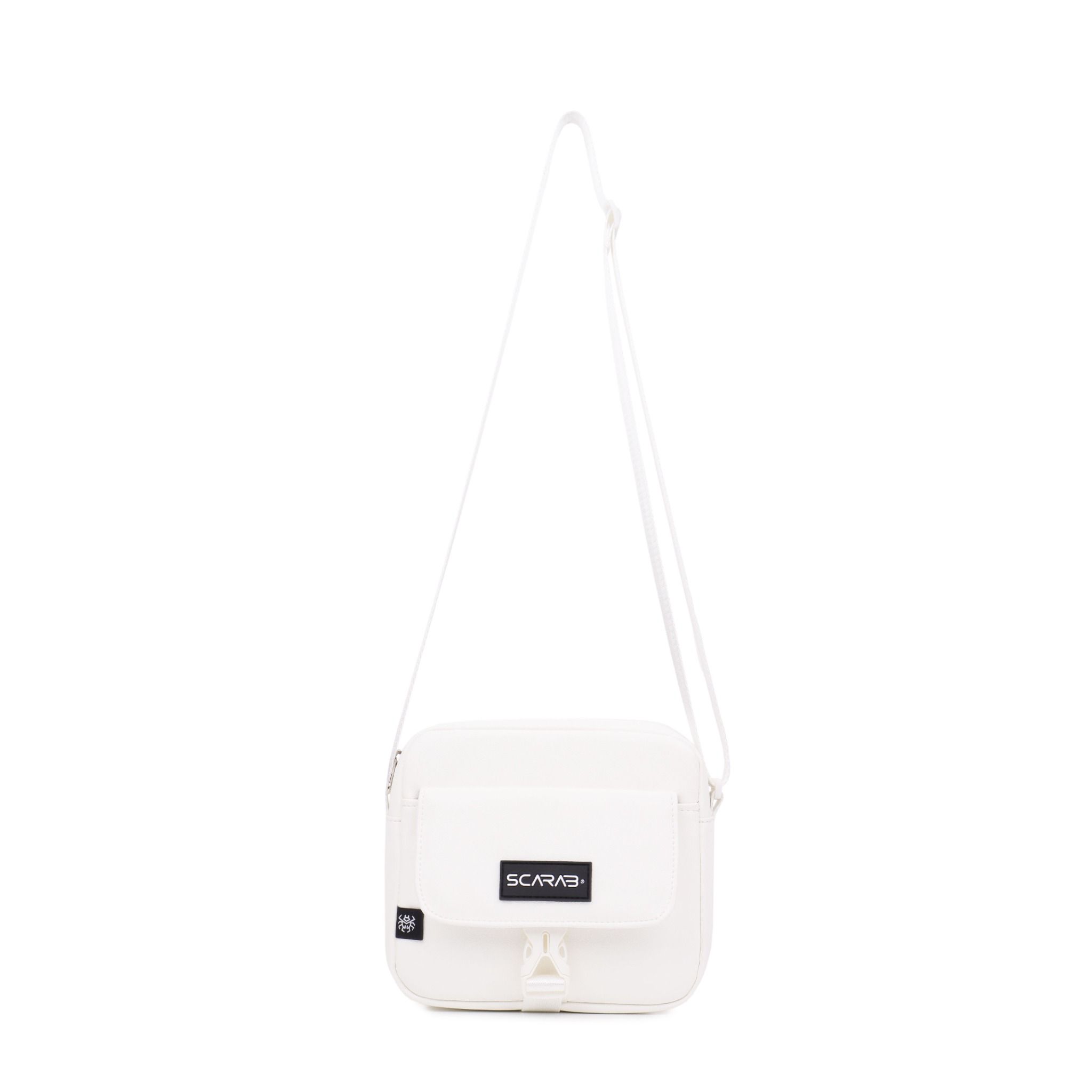  Scarab Urban Leather Shoulder Bag - White 