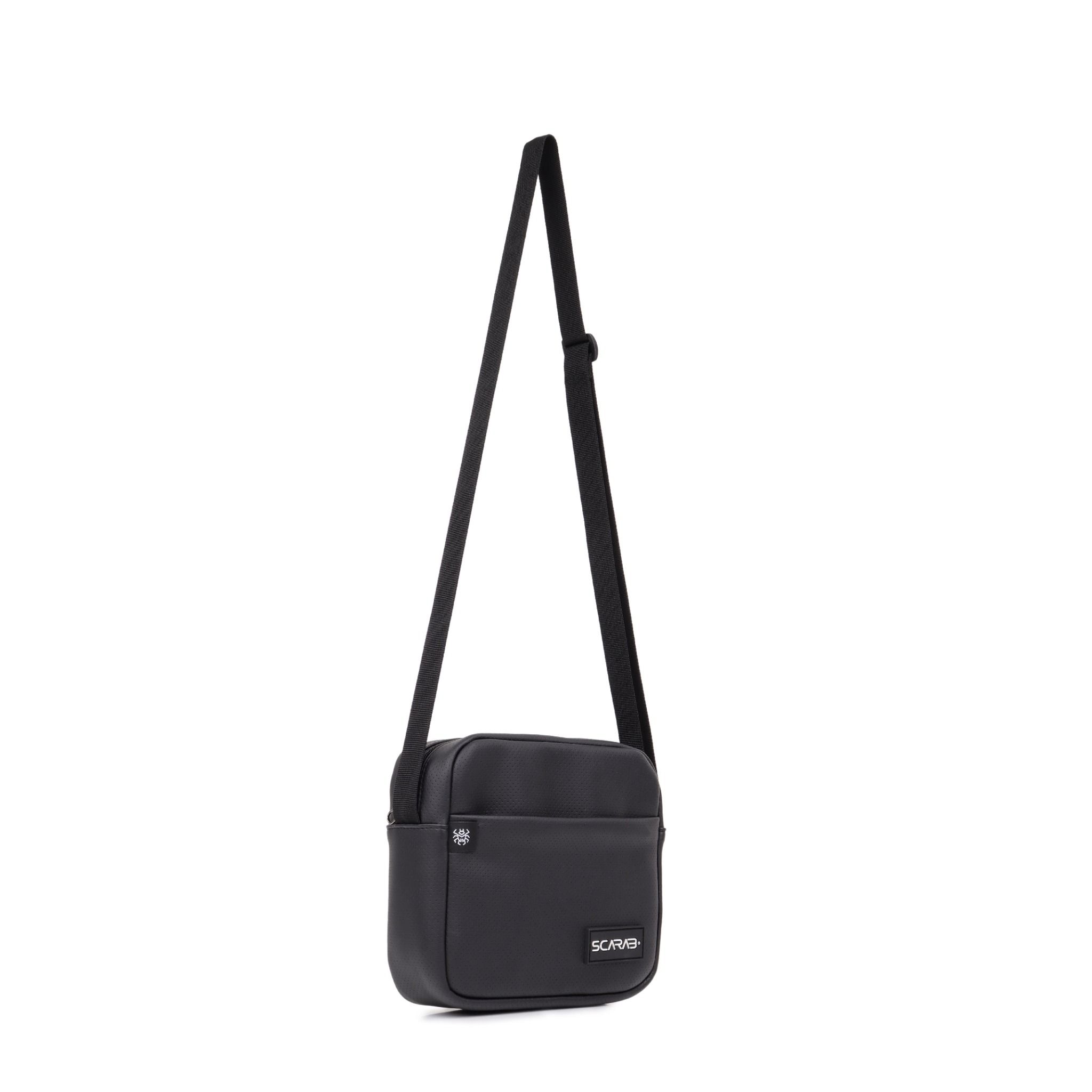  Scarab Heritage Leather Shoulder Bag - Black 