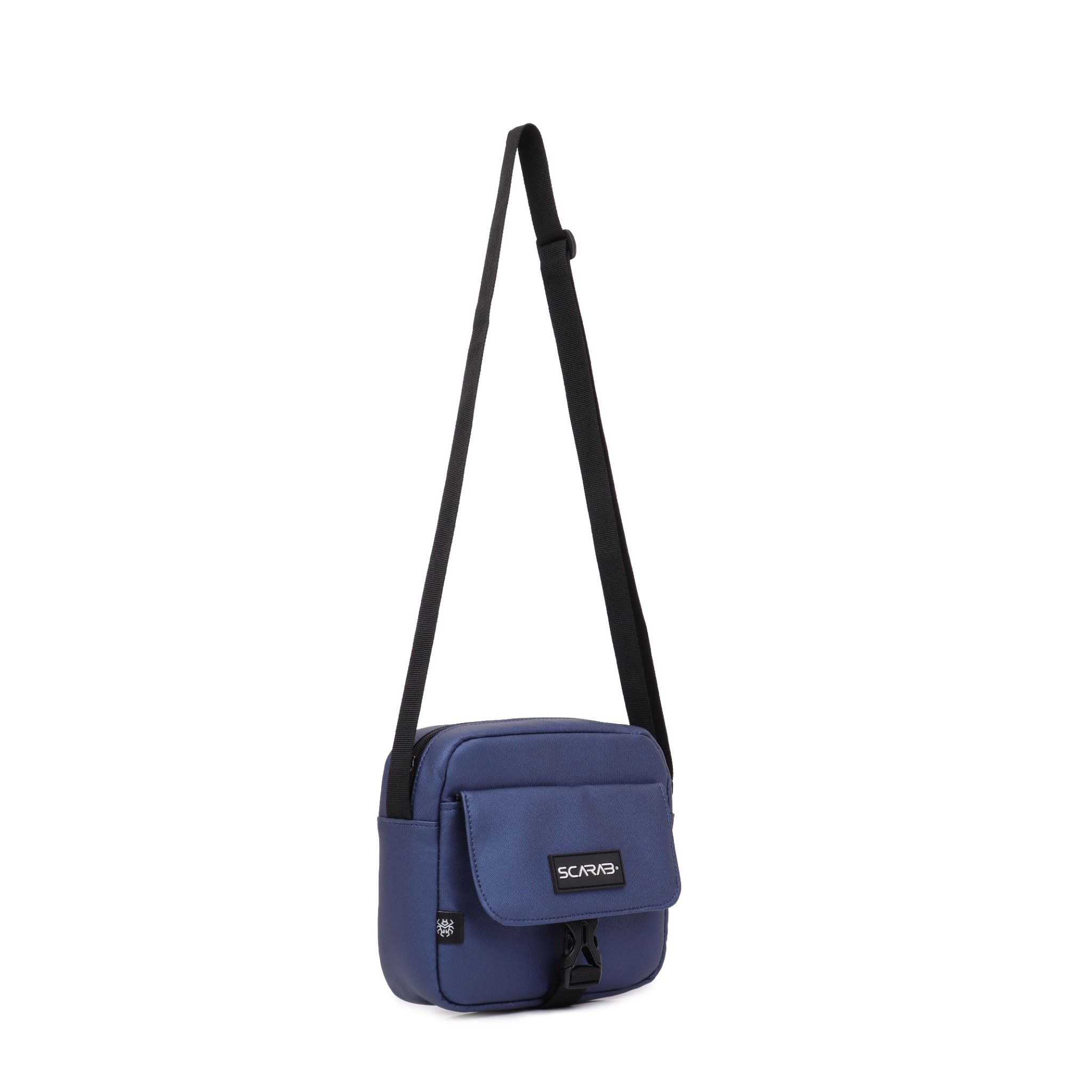  Scarab Urban Leather Shoulder Bag - Navy 