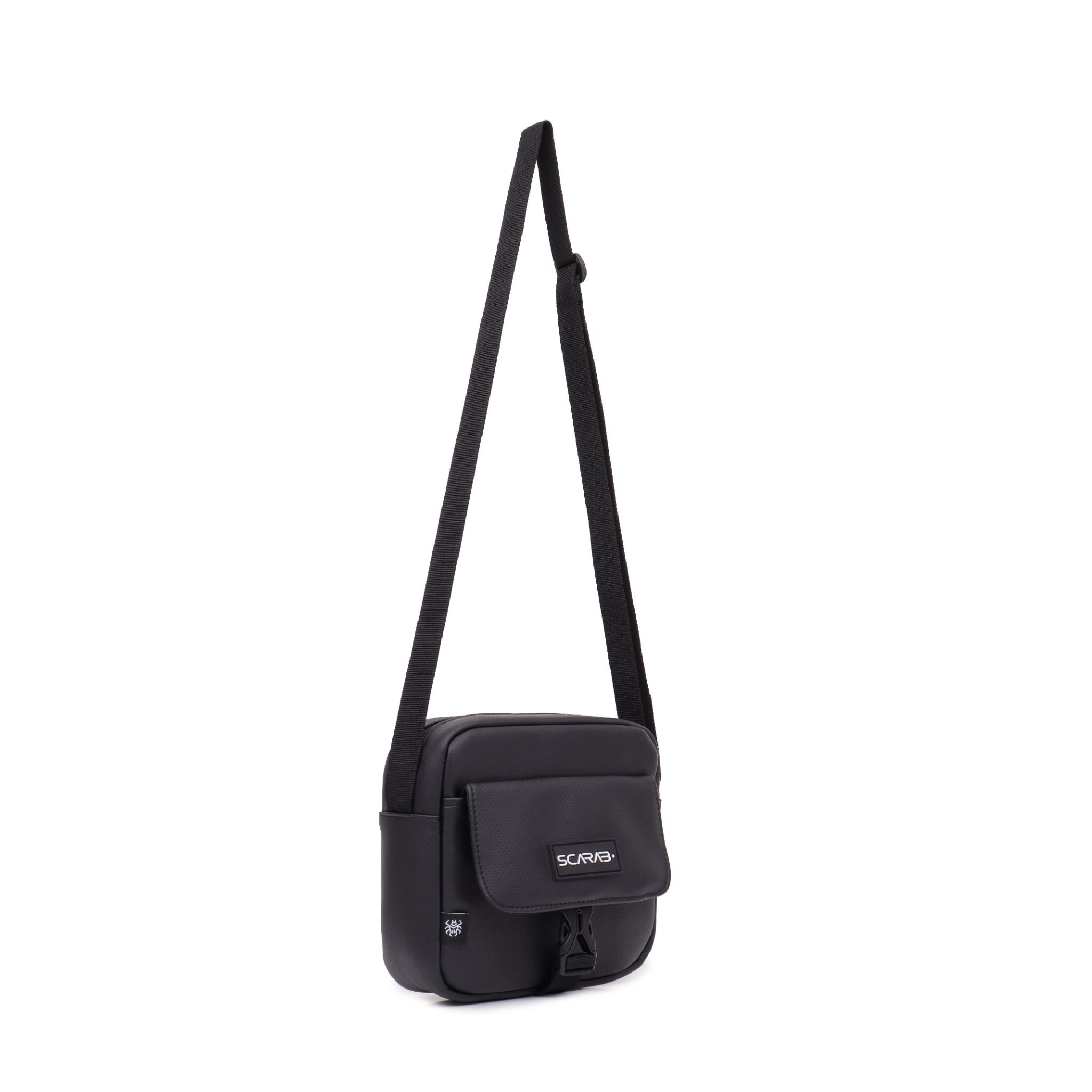  Scarab Urban Leather Shoulder Bag - Black 