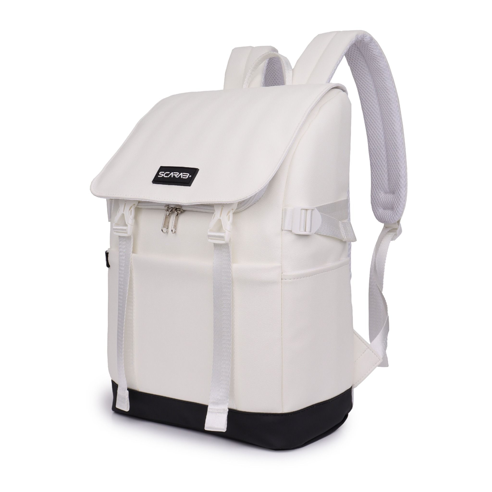  Urban Leather Backpack - White 