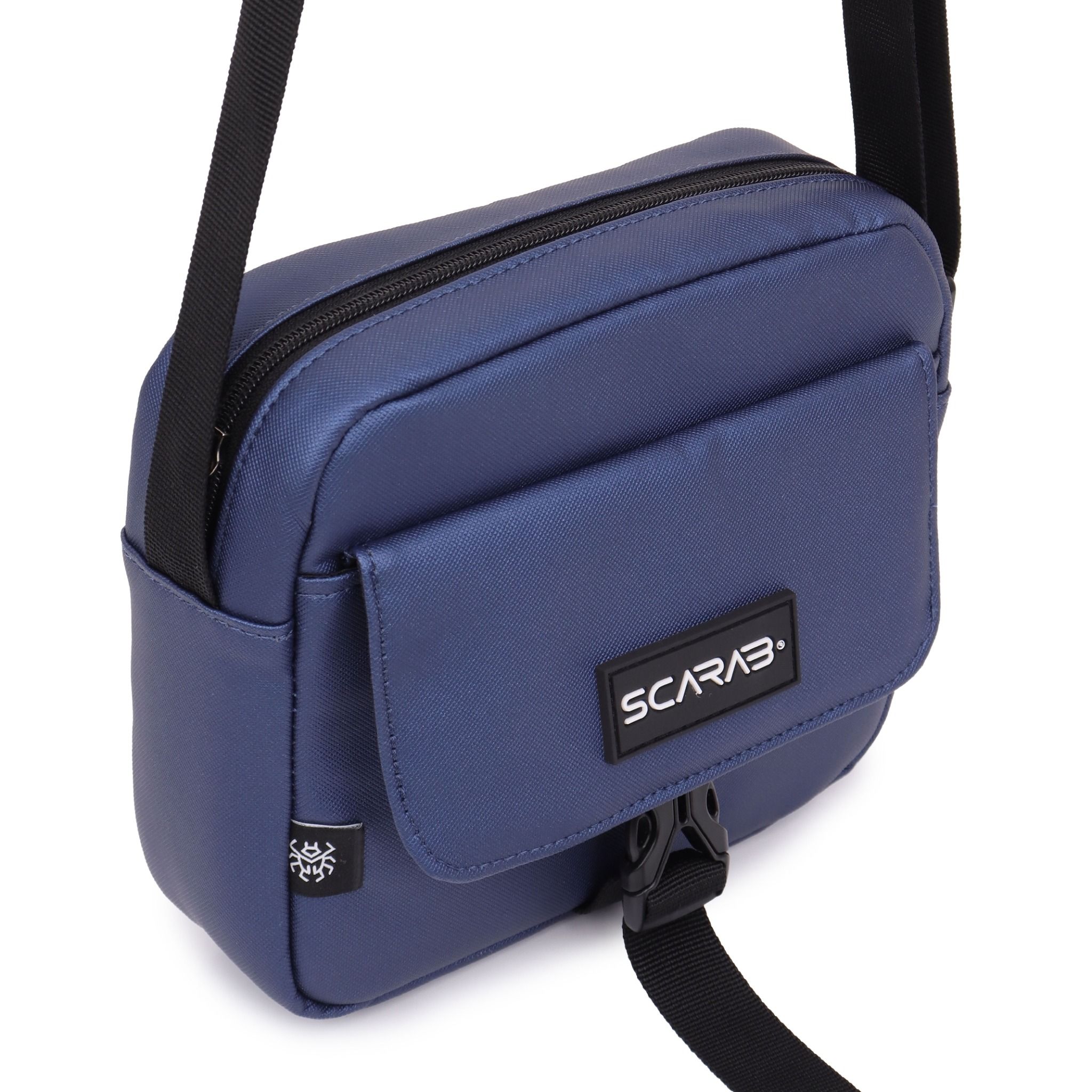  Scarab Urban Leather Shoulder Bag - Navy 