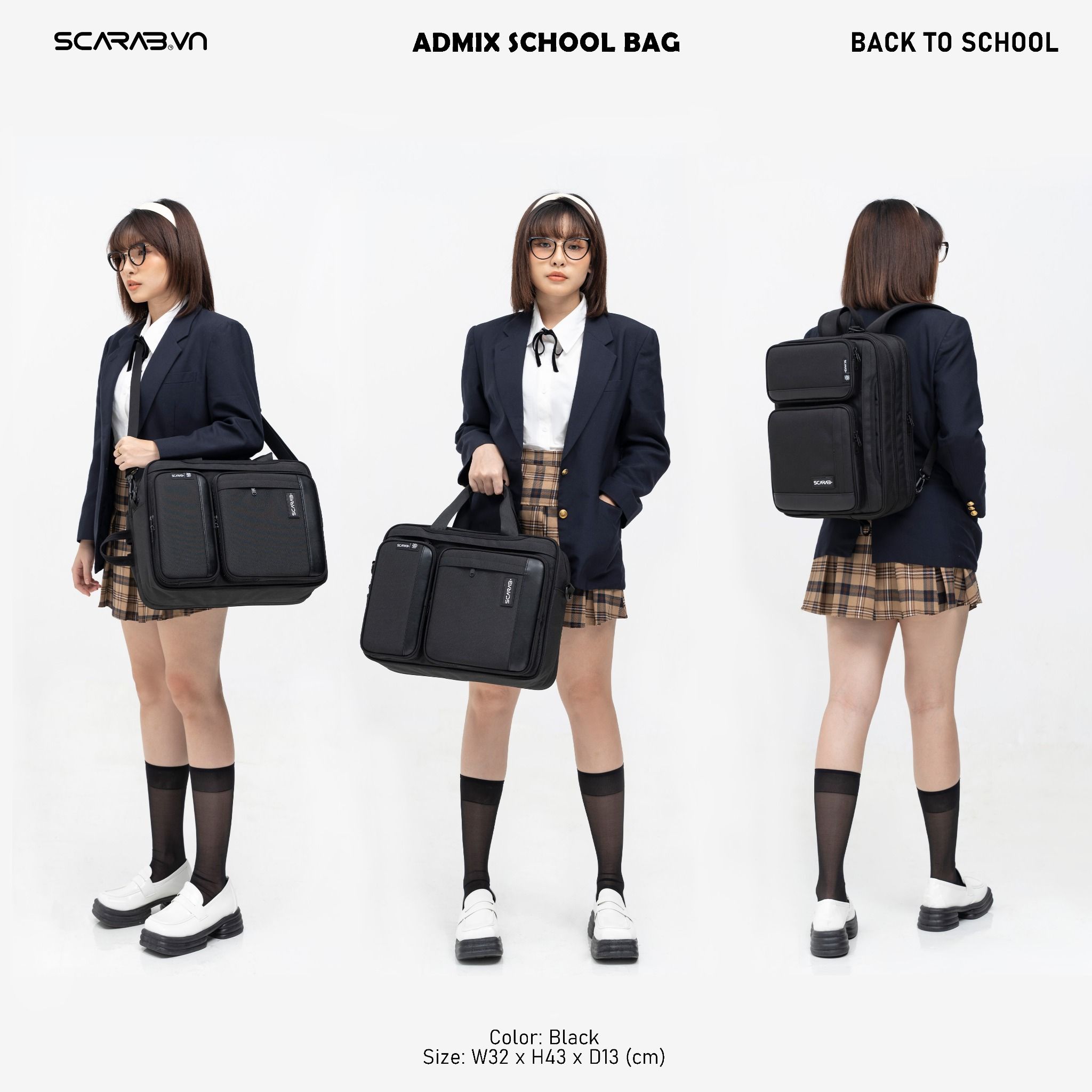  Admix School Bag -  Grey 