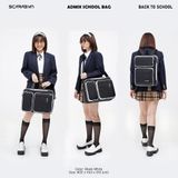 Admix School Bag - Black White