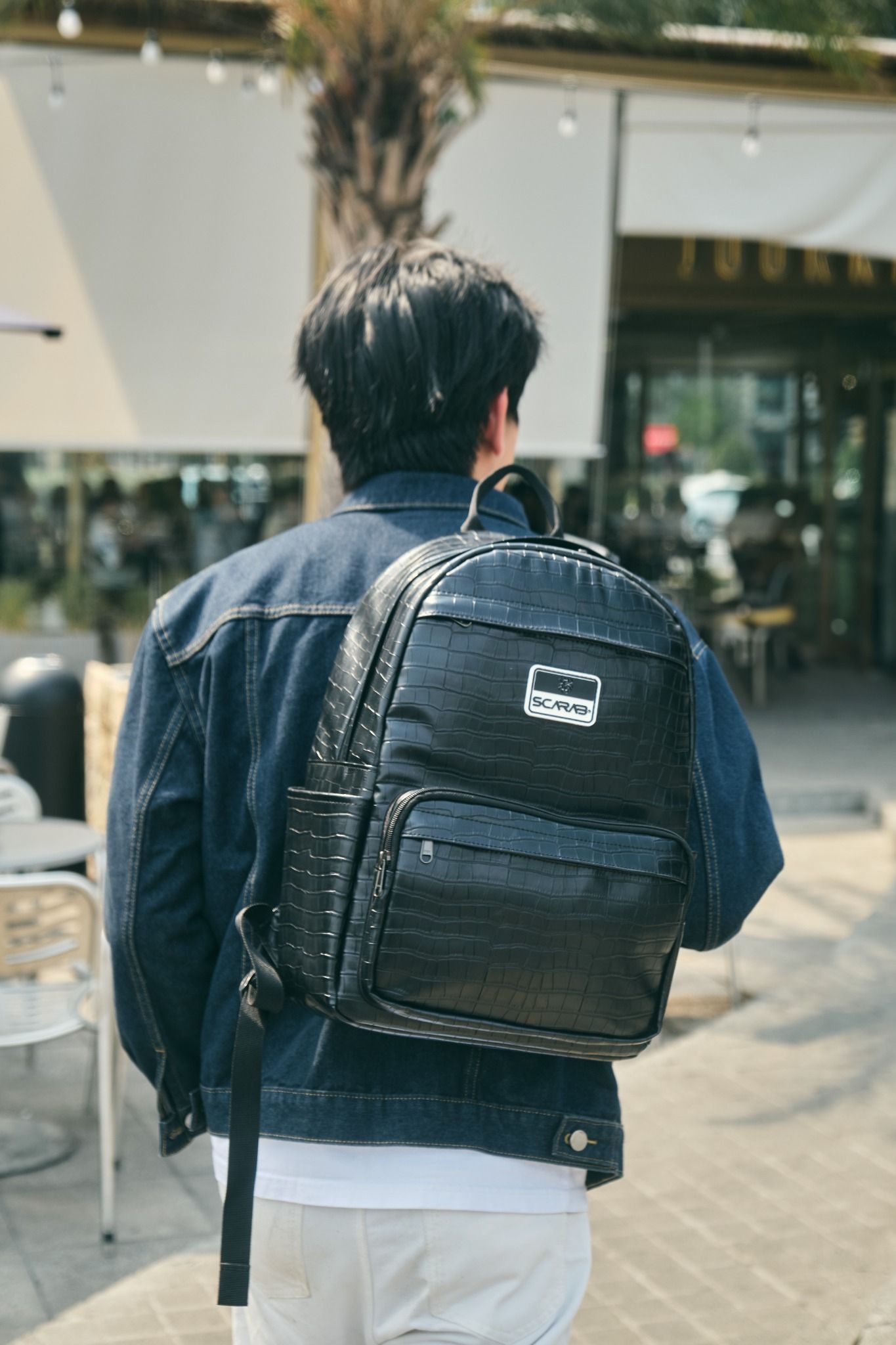  Multi Leather Backpack - Alligator 