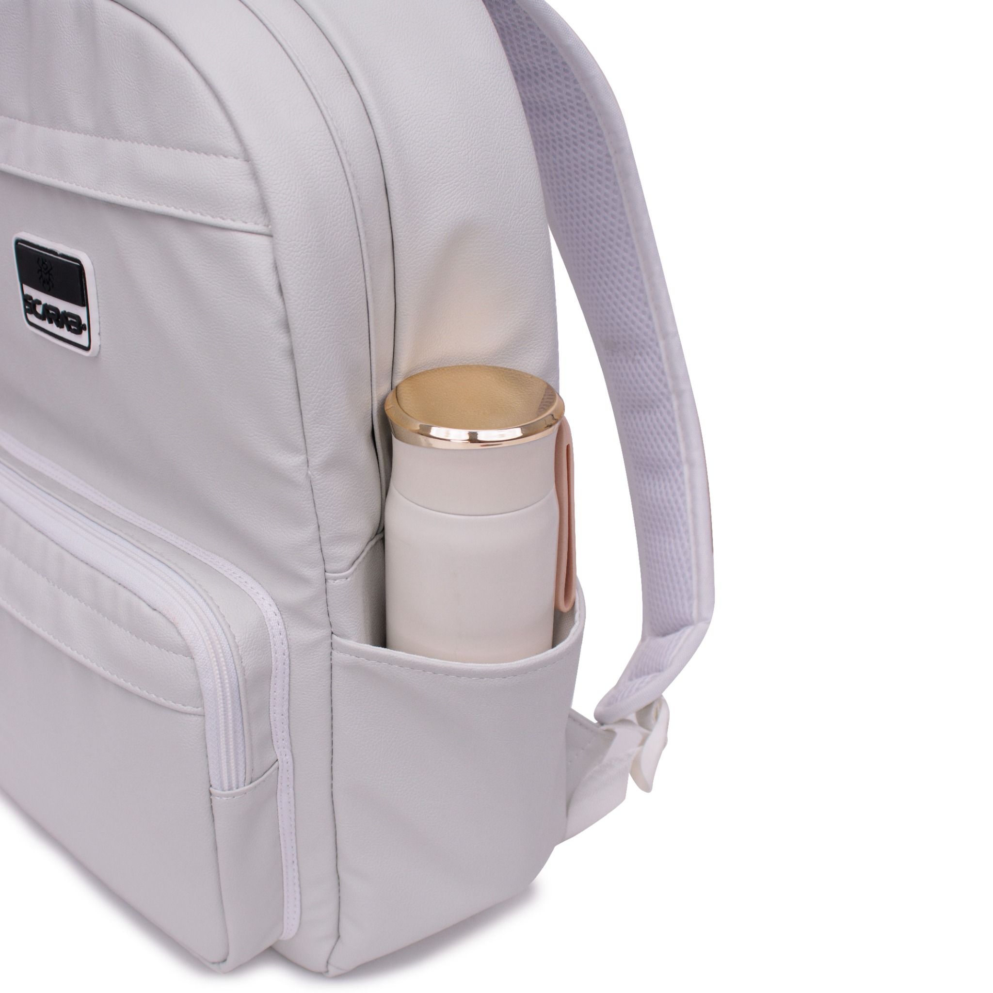  Multi Leather Backpack - Grey 