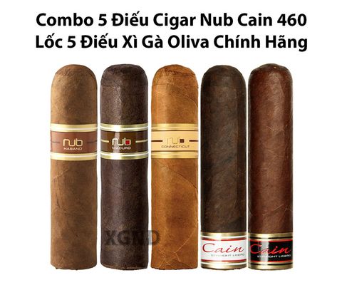 Combo 5 Điếu Cigar Nub Cain 460 Ngon Nhất - Lốc 5 Điếu Xì Gà Oliva Chính Hãng