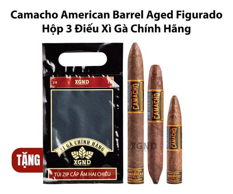 Cigar Camacho American Barrel Aged Figurado Assortment Collection - Pack 3 Điếu Xì Gà Chính Hãng