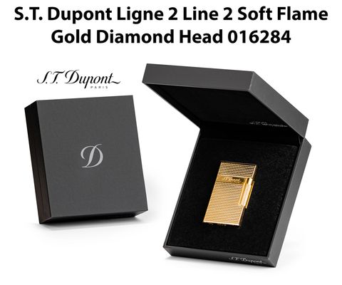 Bật Lửa Dupont Ligne 2 Diamond Head Yellow Gold 016284 Chính Hãng