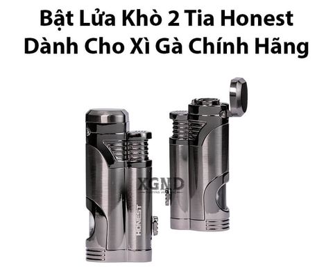 Bật Lửa Khò 2 Tia Honest Với Đồ Đục Xì Gà - Phụ Kiện Xì Gà Chuyên Dụng