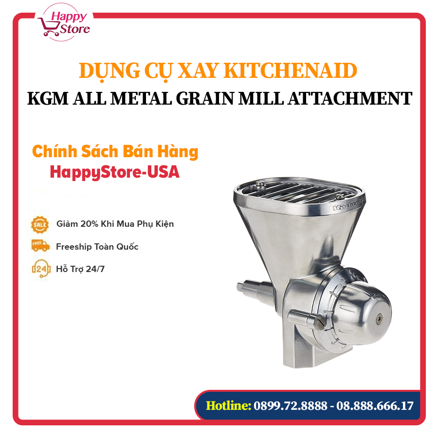 Dụng cụ xay KitchenAid KGM All Metal Grain Mill Attachment