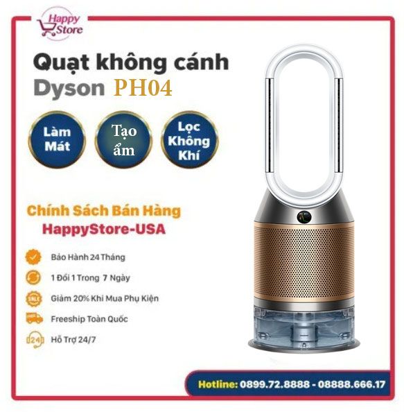 Dyson PH04 Sang trọng, đa năng: Lọc Không Khí + Tạo Ẩm + Làm Mát