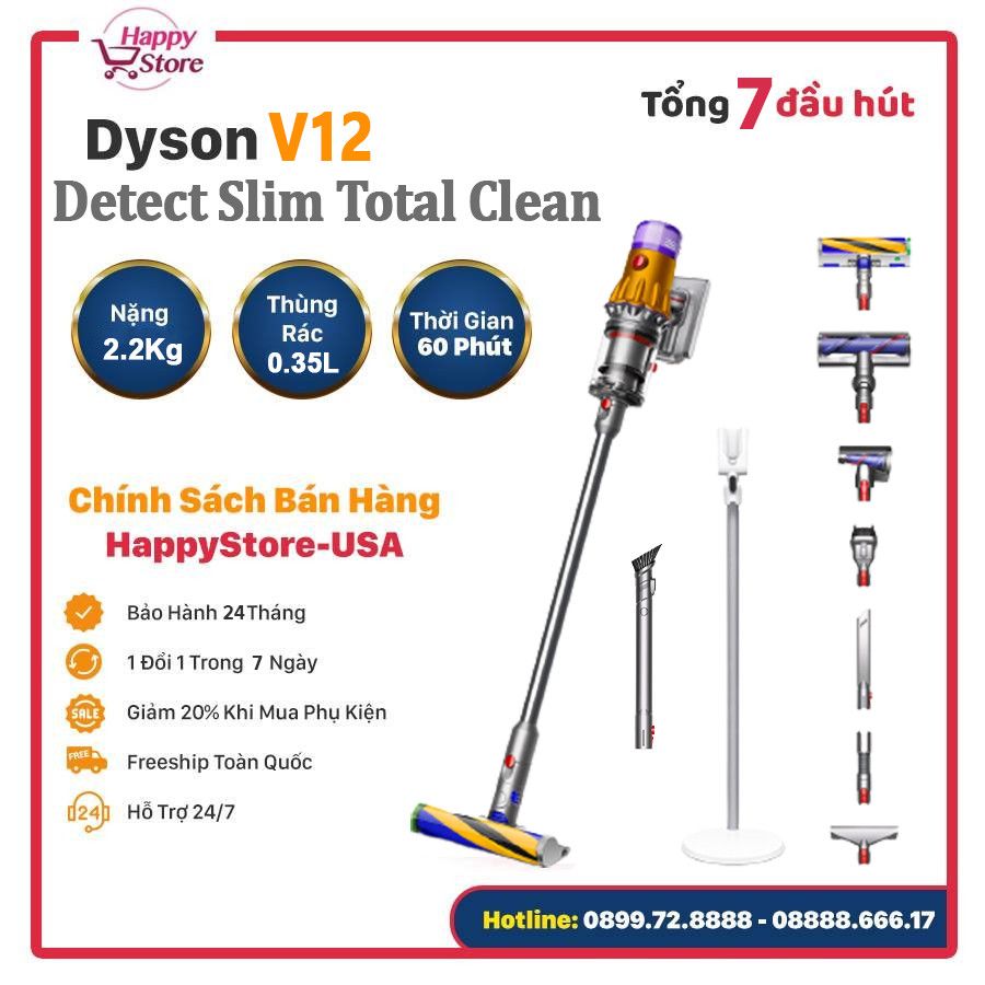 Máy Hút Bụi Dyson V12 Detect Slim Total Clean - Tiêu Chuẩn Nhật